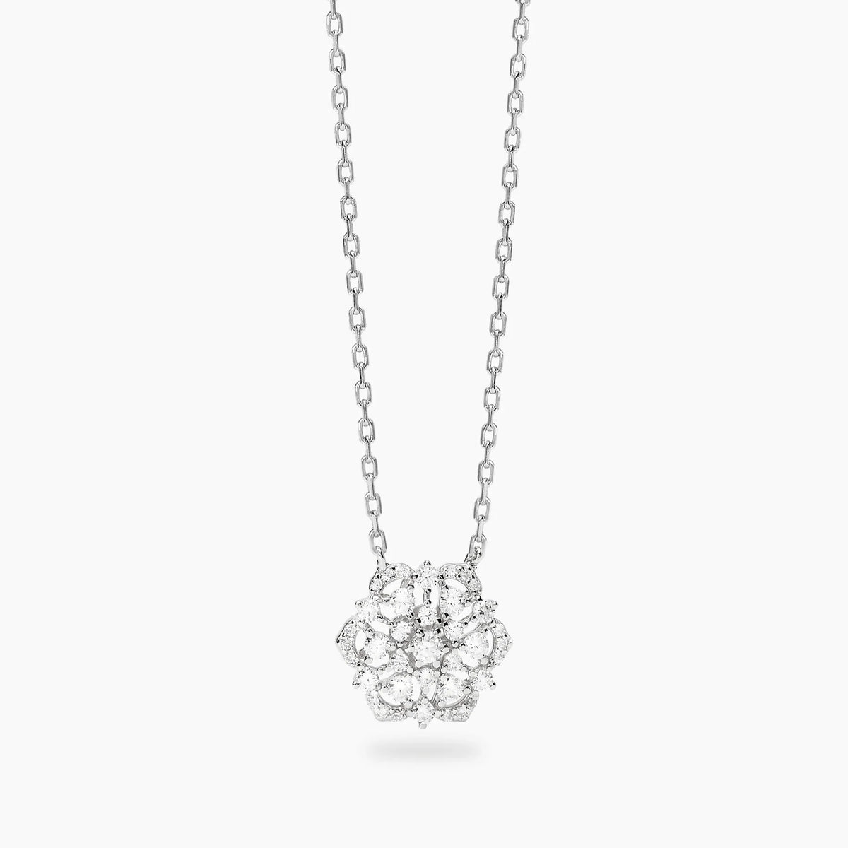 Mabina Donna Girocollo in argento con ciondolo fiore in zirconi - GIARDINO D'INVERNO - 553947