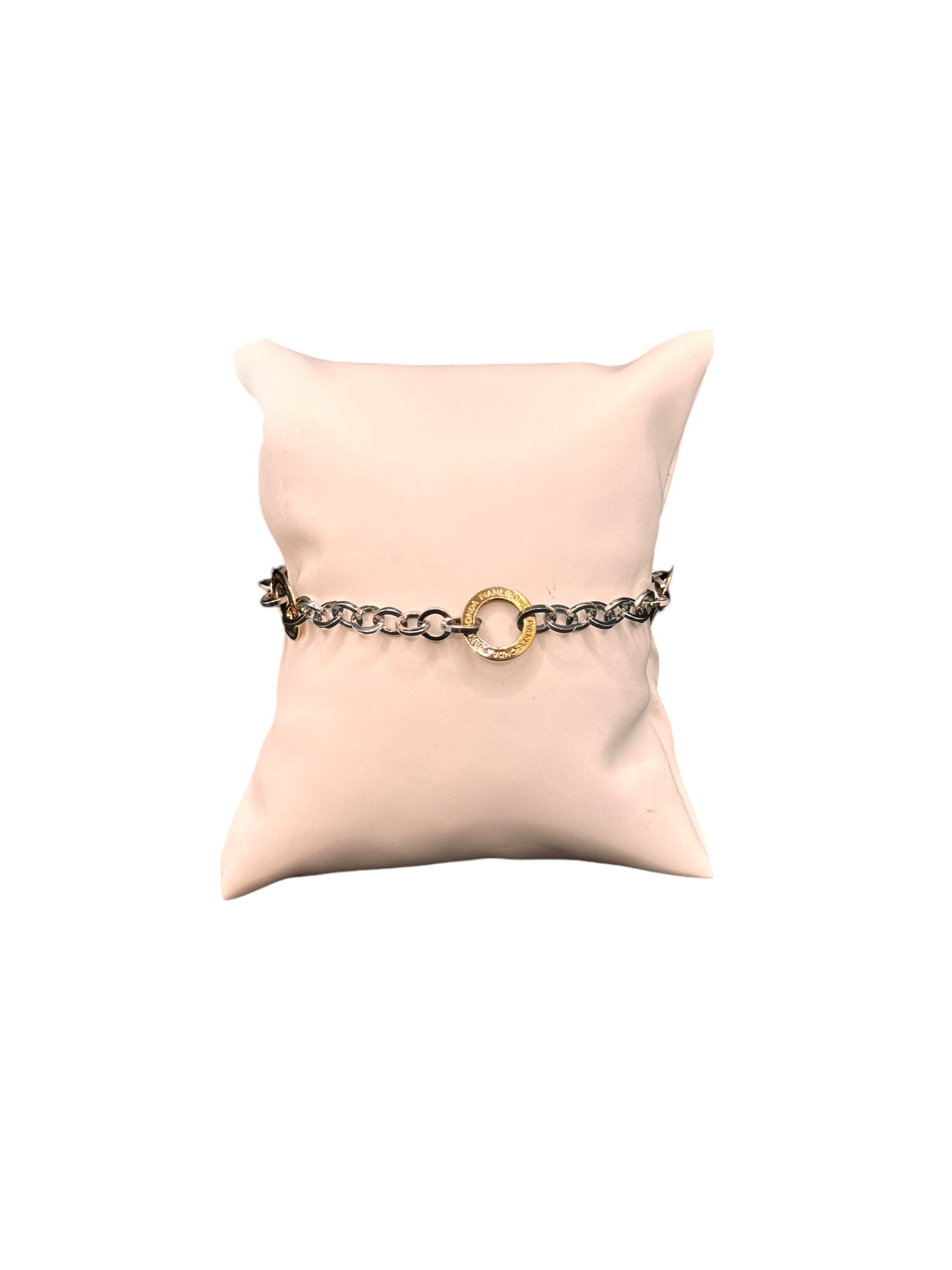 Bracciale Pianegonda in argento, con maglia a cerchietti in argento e cerchietti in oro 18kt, Collezione Gold Charm - BA050752