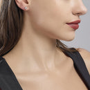 Mabina Donna - Orecchini a lobo con zircone quadrato punto luce SHINY - 563024