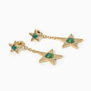 Mabina Woman - Golden star and green agate earrings STARLET - 563556