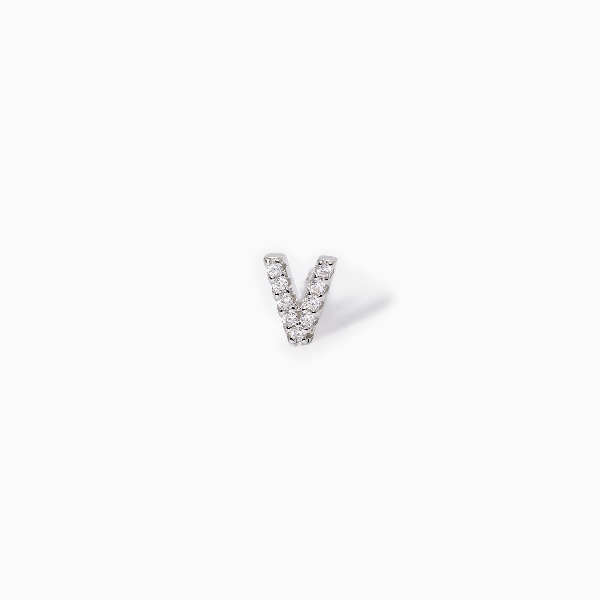 Mabina Woman - Mono letter "V" earring - 563569V