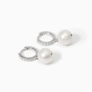 Mabina Donna - Orecchini a cerchio con perla coltivata pendente INVITO A NOZZE - 563604