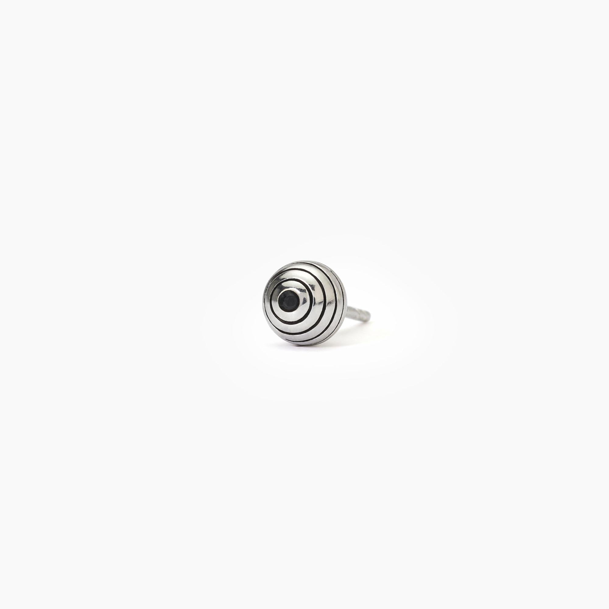 Mabina Homme - Boucle d'oreille en argent avec zircon noir MONOMANIA - 563698