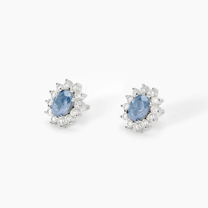 Mabina Donna - Orecchini in argento con acquamarina sintetica COOL OR RÉTRO? - 563714