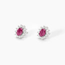 Mabina Donna - Orecchini in argento con rubino sintetico ovale COOL OR RÉTRO? - 563717