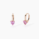 Mabina Femme - Boucles d'oreilles en argent plaqué or rose avec tourmaline synthétique ROUGE - 563750