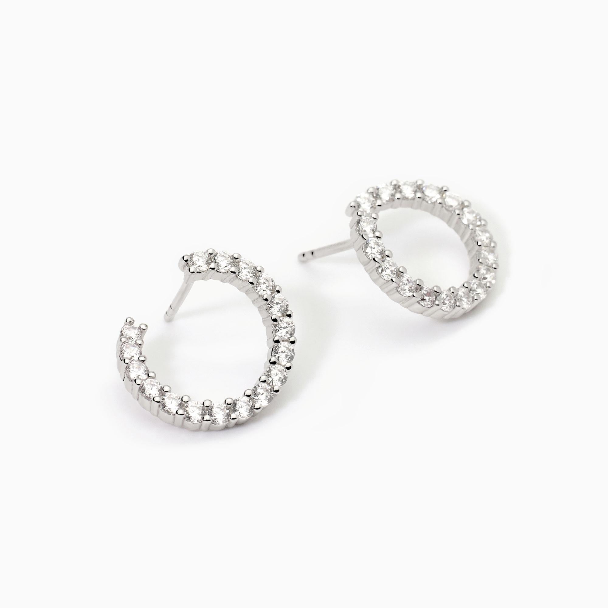 Mabina Woman - FUTURIST silver earrings with zircons - 563755