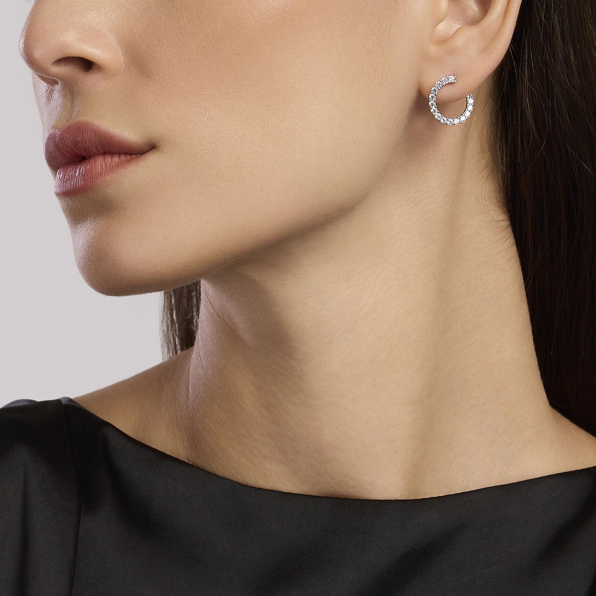 Mabina Woman - FUTURIST silver earrings with zircons - 563755