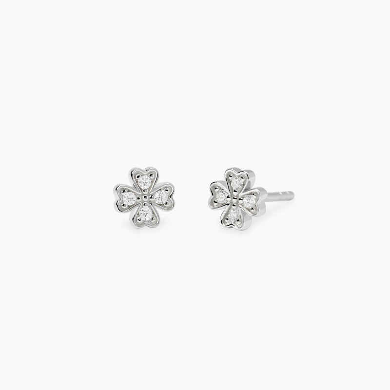 Mabina Donna - Orecchini quadrifoglio in argento e diamanti lab-grown, 0.08ct - 563901