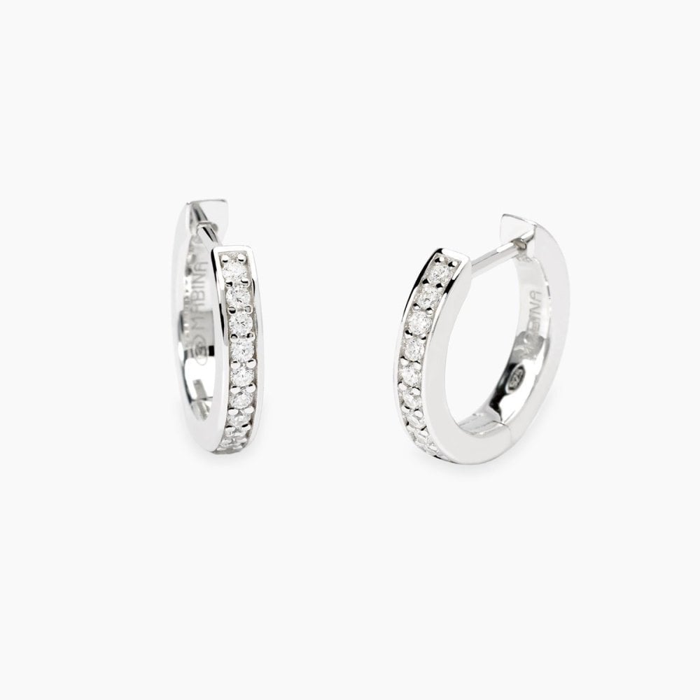 Mabina Donna - Orecchini a cerchio in argento e diamanti lab-grown, 0.20ct - 563903