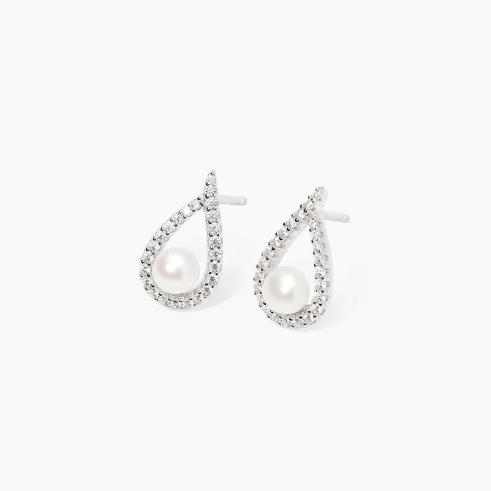 Mabina Donna - Orecchini a goccia con zirconi e perle coltivate ONE - 563967