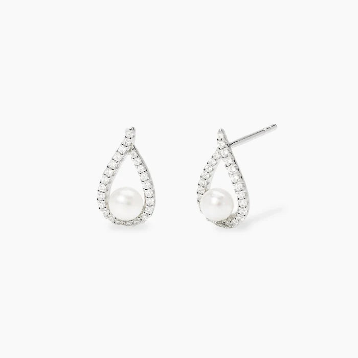 Mabina Donna - Orecchini a goccia con zirconi e perle coltivate ONE - 563967