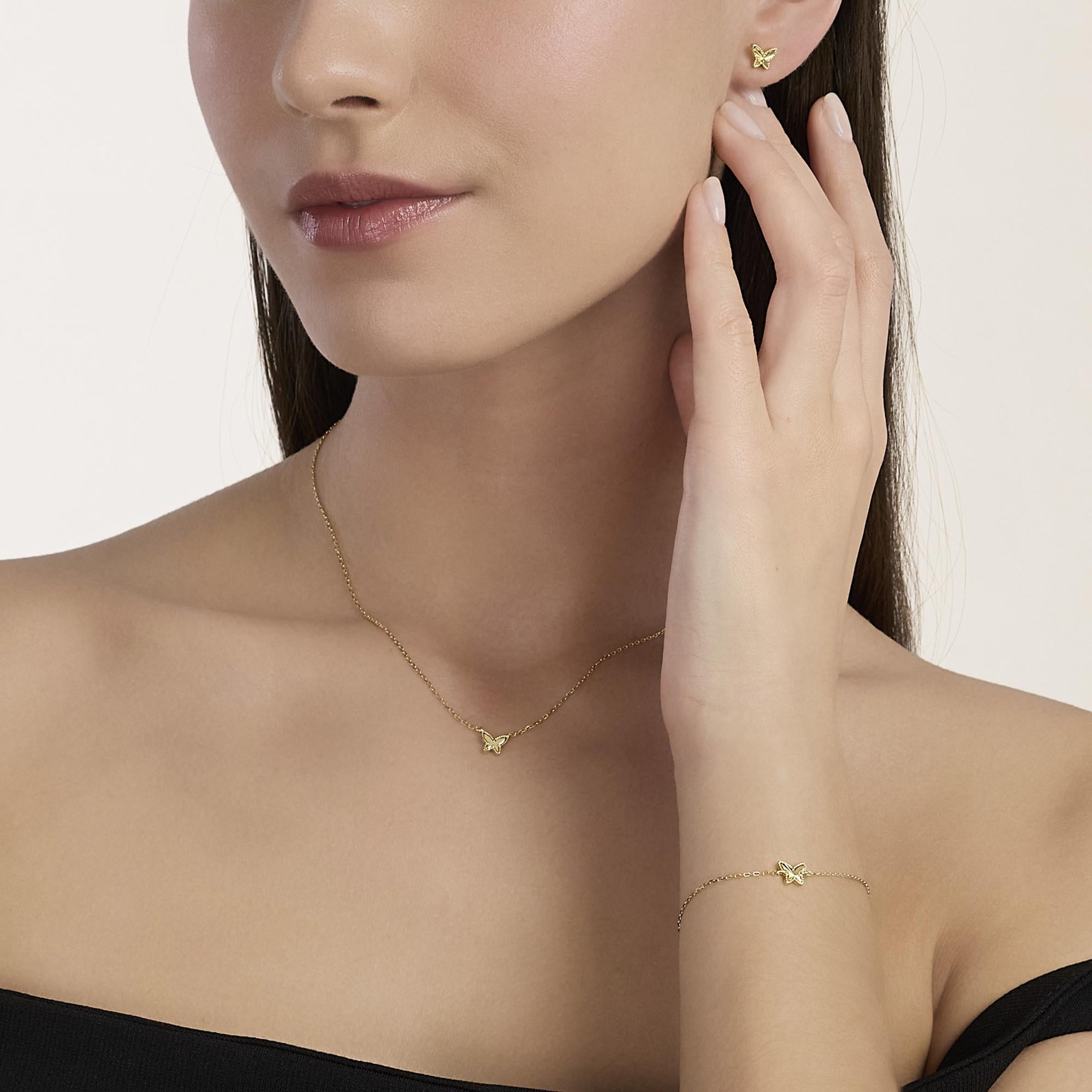 Mabina Donna - Orecchini a lobo in argento dorato con farfalla VOILÀ - 563980