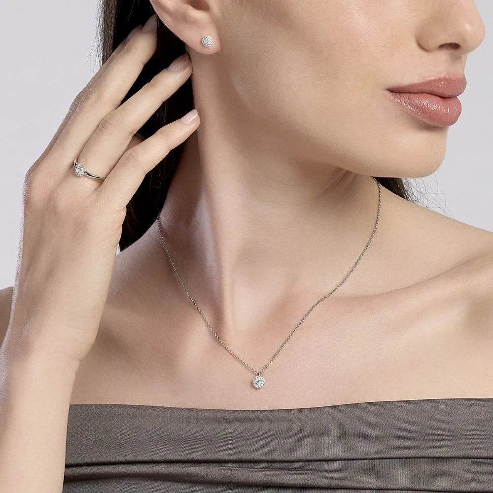Mabina Donna - Orecchini PUNTO LUCE in argento e diamanti lab grown - 563996