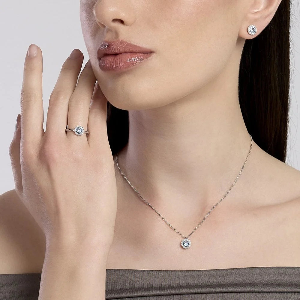 Mabina Donna - Orecchini in argento, topazi sintetici e diamanti lab grown - 564011