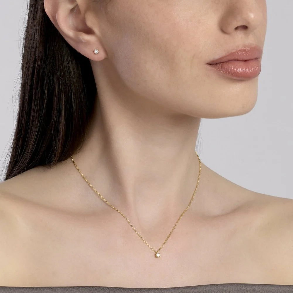 Mabina Donna - Orecchini PUNTO LUCE in argento dorato e diamanti lab grown - 564012