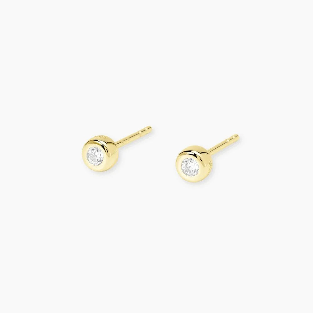 Mabina Donna - Orecchini PUNTO LUCE in argento dorato e diamanti lab grown - 564013