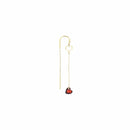 18KT RED NUDE HEART EARRING - ORCUNUGR