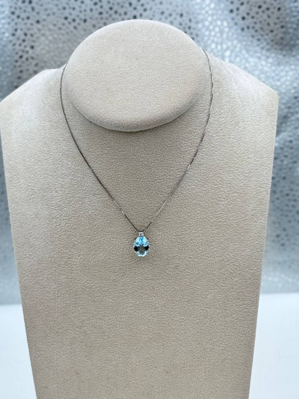 Mazza - Girocollo in oro bianco 18kt, acquamarina e diamanti, 2.15ct di acquamarina - CL D. ACQM 05-8x