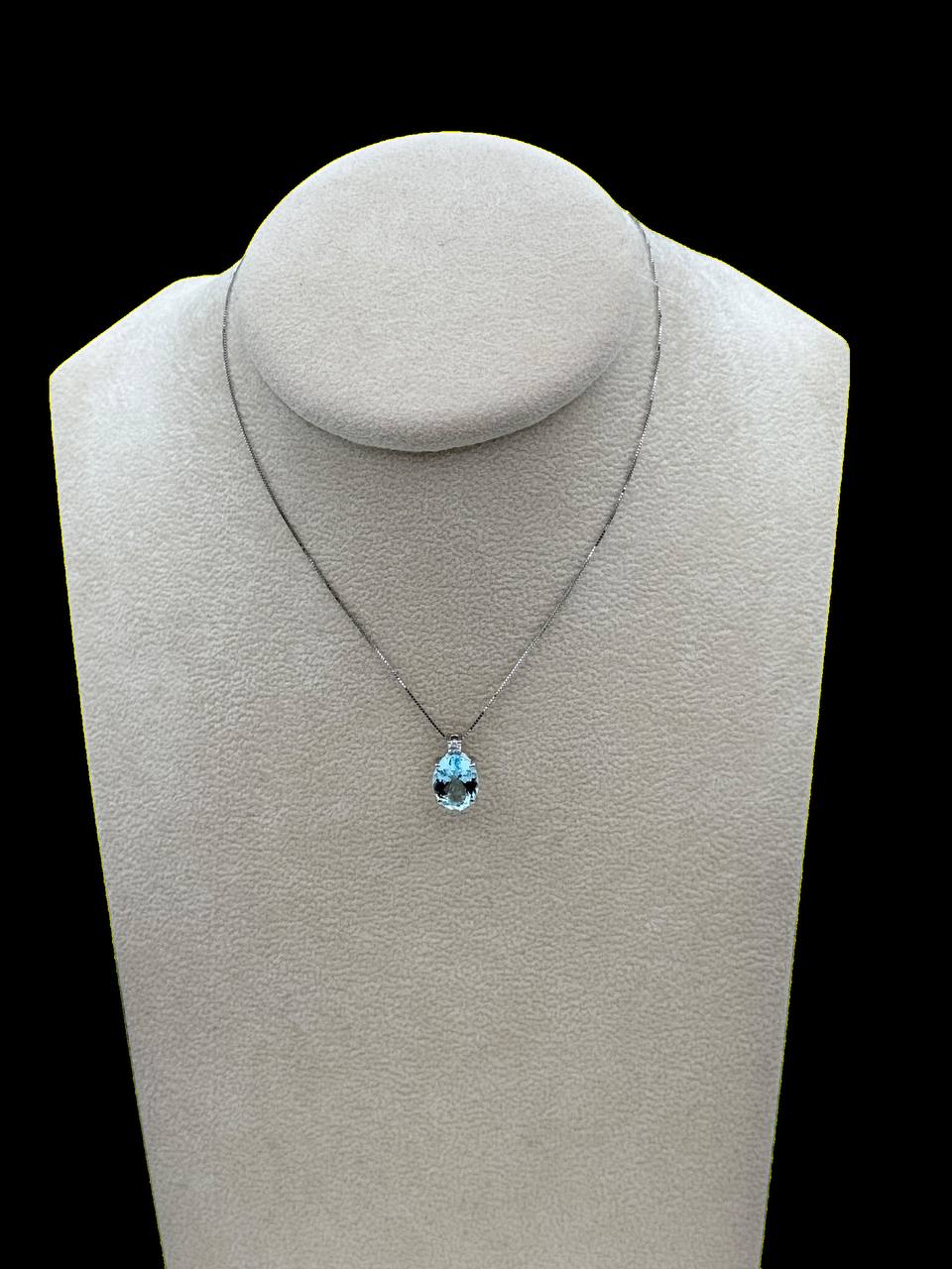 Mazza - Girocollo in oro bianco 18kt, acquamarina e diamanti, 2.15ct di acquamarina - CL D. ACQM 05-8x