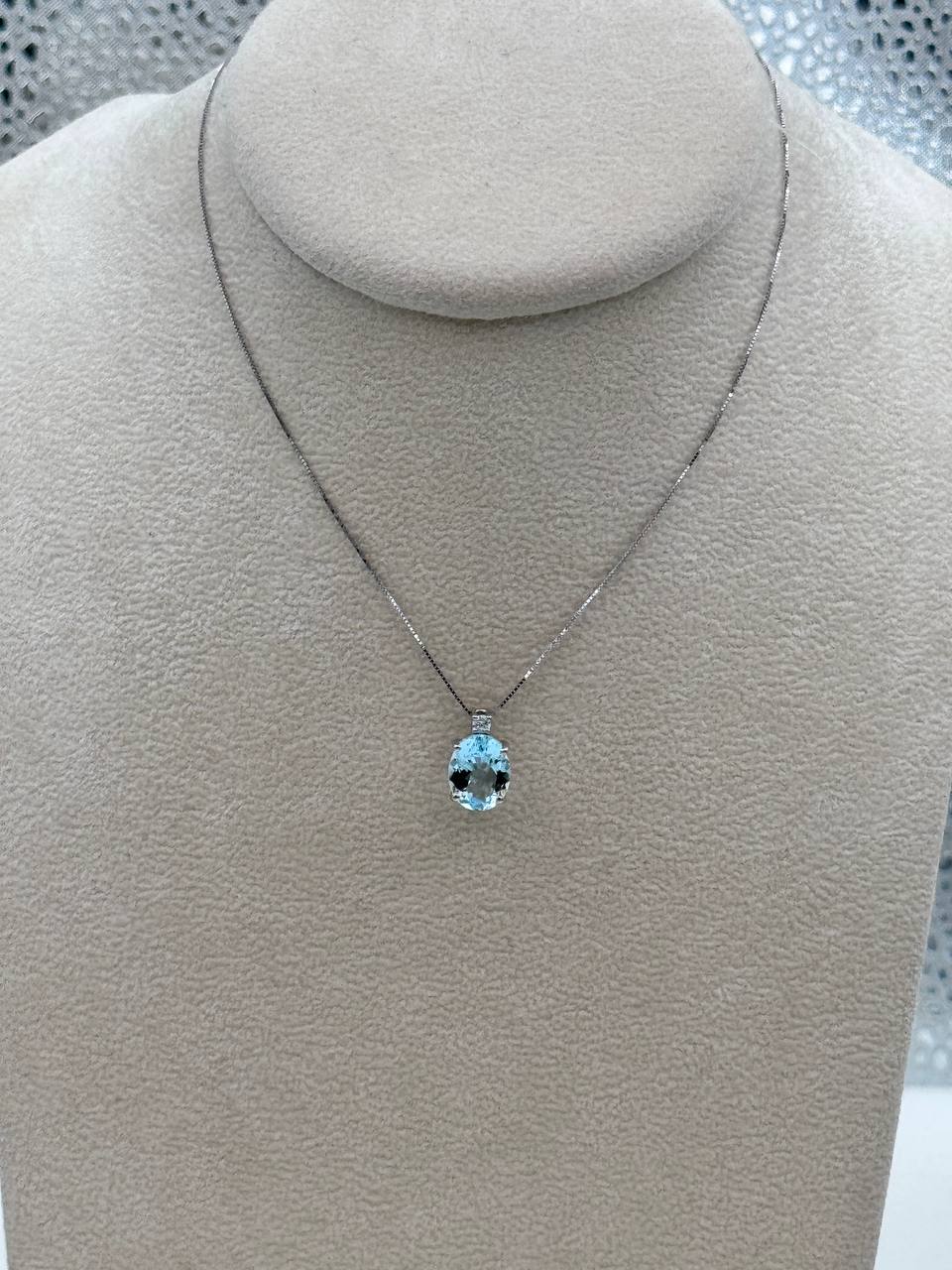 Mazza - Girocollo in oro bianco 18kt, acquamarina e diamanti, 2.15ct di acquamarina - CL D. ACQM 05-8x