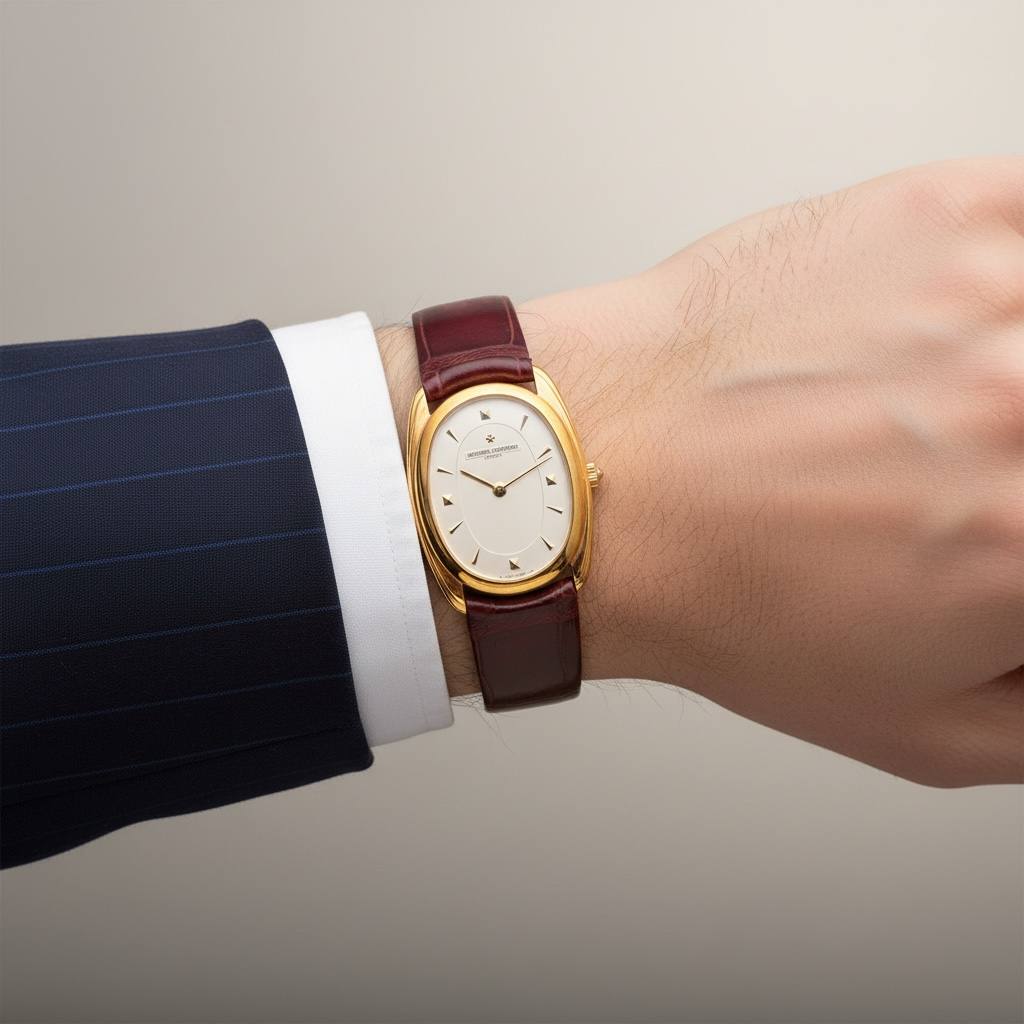 Vacheron Costantin Les Historiques automatico, cassa in oro giallo 18kt ovale, 35mm - 31110/000J-7885