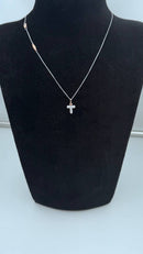 Collana Zancan croce in oro bianco 18kt, dettagli in oro rosa 18kt e diamanti bianchi, 0.09ct - UC177BR