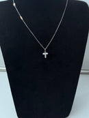 Collana Zancan croce in oro bianco 18kt, dettagli in oro rosa 18kt e diamanti bianchi, 0.09ct - UC177BR