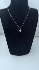 Collana Zancan croce in oro bianco 18kt, dettagli in oro rosa 18kt e diamanti bianchi, 0.09ct - UC177BR