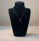 Collana Zancan croce in oro bianco 18kt, dettagli in oro rosa 18kt e diamanti bianchi, 0.09ct - UC177BR