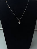 Collana Zancan croce in oro bianco 18kt, dettagli in oro rosa 18kt e diamanti bianchi, 0.09ct - UC177BR