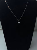 Collana Zancan croce in oro bianco 18kt, dettagli in oro rosa 18kt e diamanti bianchi, 0.09ct - UC177BR