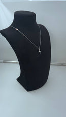 Collana Zancan croce in oro bianco 18kt, dettagli in oro rosa 18kt e diamanti bianchi, 0.09ct - UC177BR