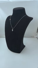Collana Zancan croce in oro bianco 18kt, dettagli in oro rosa 18kt e diamanti bianchi, 0.09ct - UC177BR