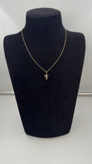 Collana Zancan in oro giallo 18kt, con croce in oro bianco 18kt e diamanti bianchi, 0.07ct - UC167GB