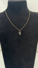 Collana Zancan in oro giallo 18kt, con croce in oro bianco 18kt e diamanti bianchi, 0.07ct - UC167GB