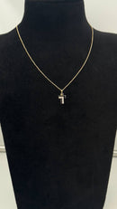 Collana Zancan in oro giallo 18kt, con croce in oro bianco 18kt e diamanti bianchi, 0.07ct - UC167GB