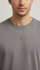 Collana Zancan in oro giallo 18kt, con croce in oro bianco 18kt e diamanti bianchi, 0.07ct - UC167GB
