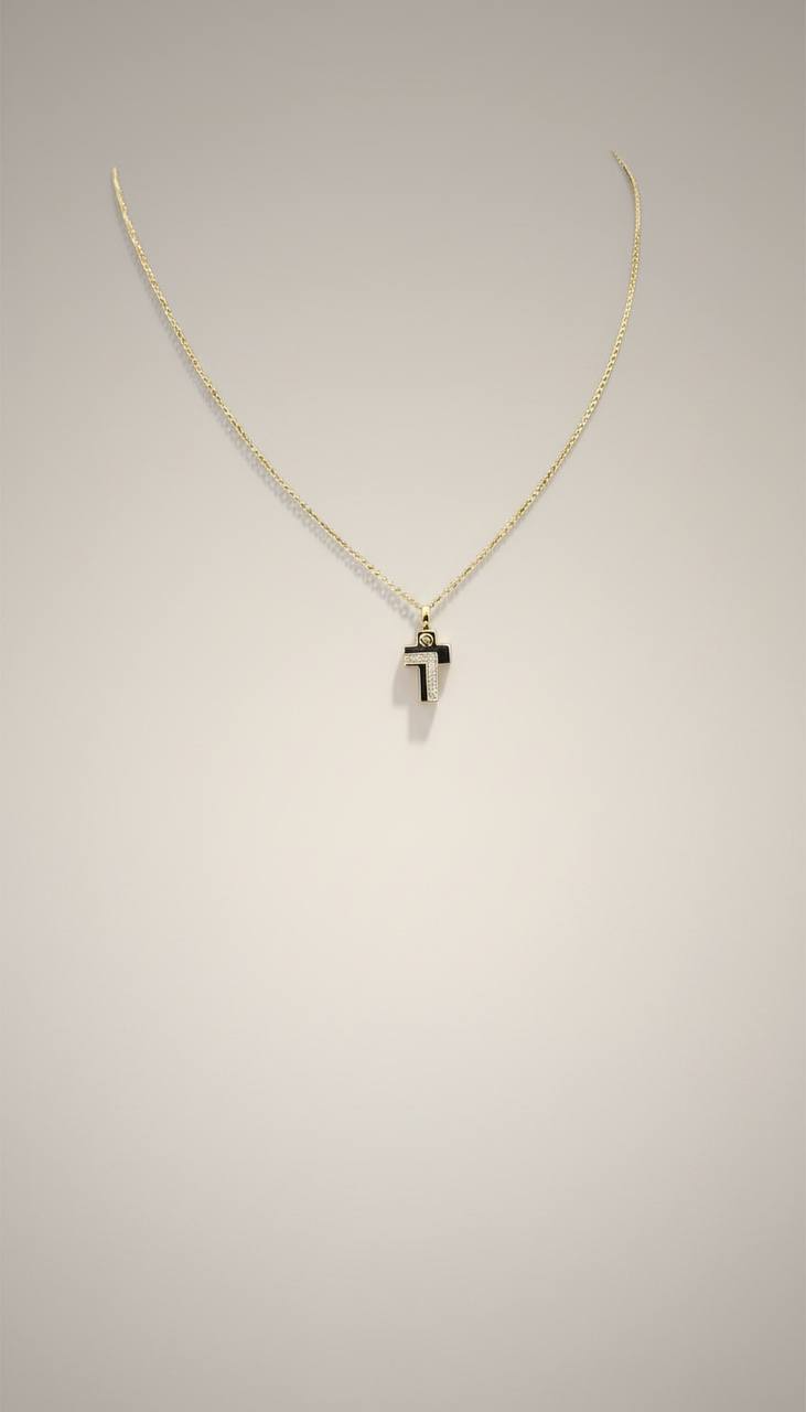 Collana Zancan in oro giallo 18kt, con croce in oro bianco 18kt e diamanti bianchi, 0.07ct - UC167GB