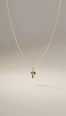 Collana Zancan in oro giallo 18kt, con croce in oro bianco 18kt e diamanti bianchi, 0.07ct - UC167GB