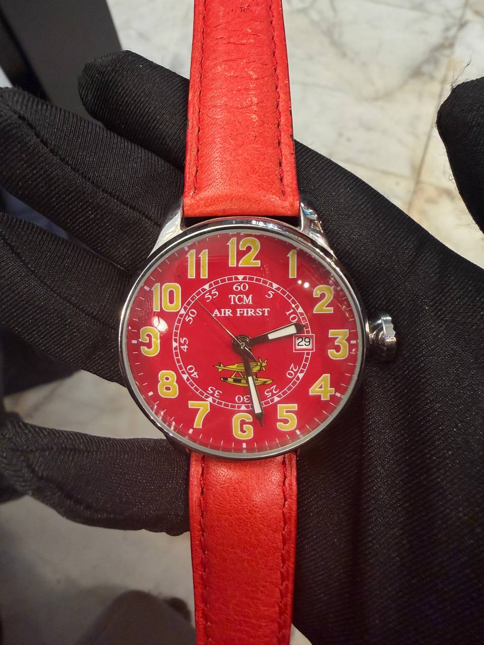Orologio Terra Cielo Mare Air First — 44 mm — Automatico con datario, quadrante rosso — NOS Limited Edition n.66/70 - TC6023AC6PAL