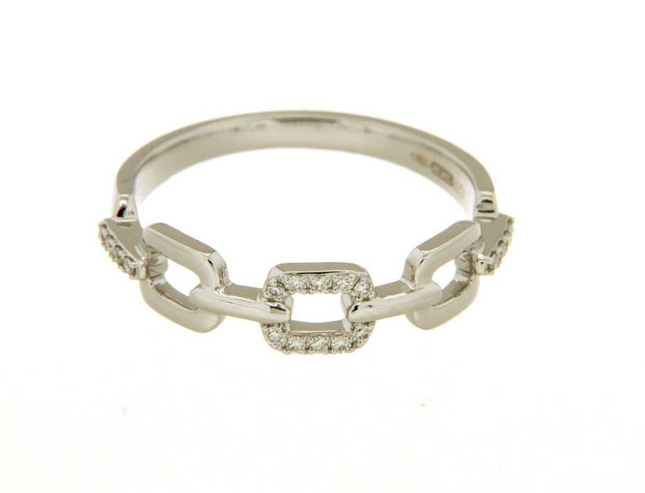 Giorgio Visconti Anello a Catena in oro bianco 18 kt con diamanti naturali ct 0,08 - ABX17388