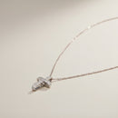 GIROCOLLO GIORGIO VISCONTI CON PENDENTE CROCE IN ORO BIANCO 18KT E DIAMANTI, 0,13ct - GBX36691