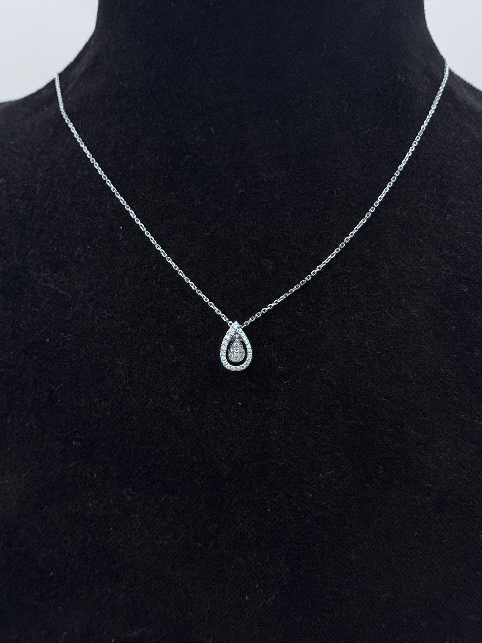 Girocollo a goccia Giorgio Visconti in oro bianco 18kt e diamanti, 0.14ct - GBX40376