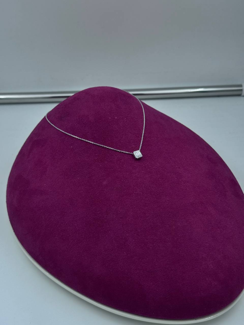 Girocollo Giorgio Visconti in oro bianco 18kt e diamanti baguette, 0.11ct - GBX40414