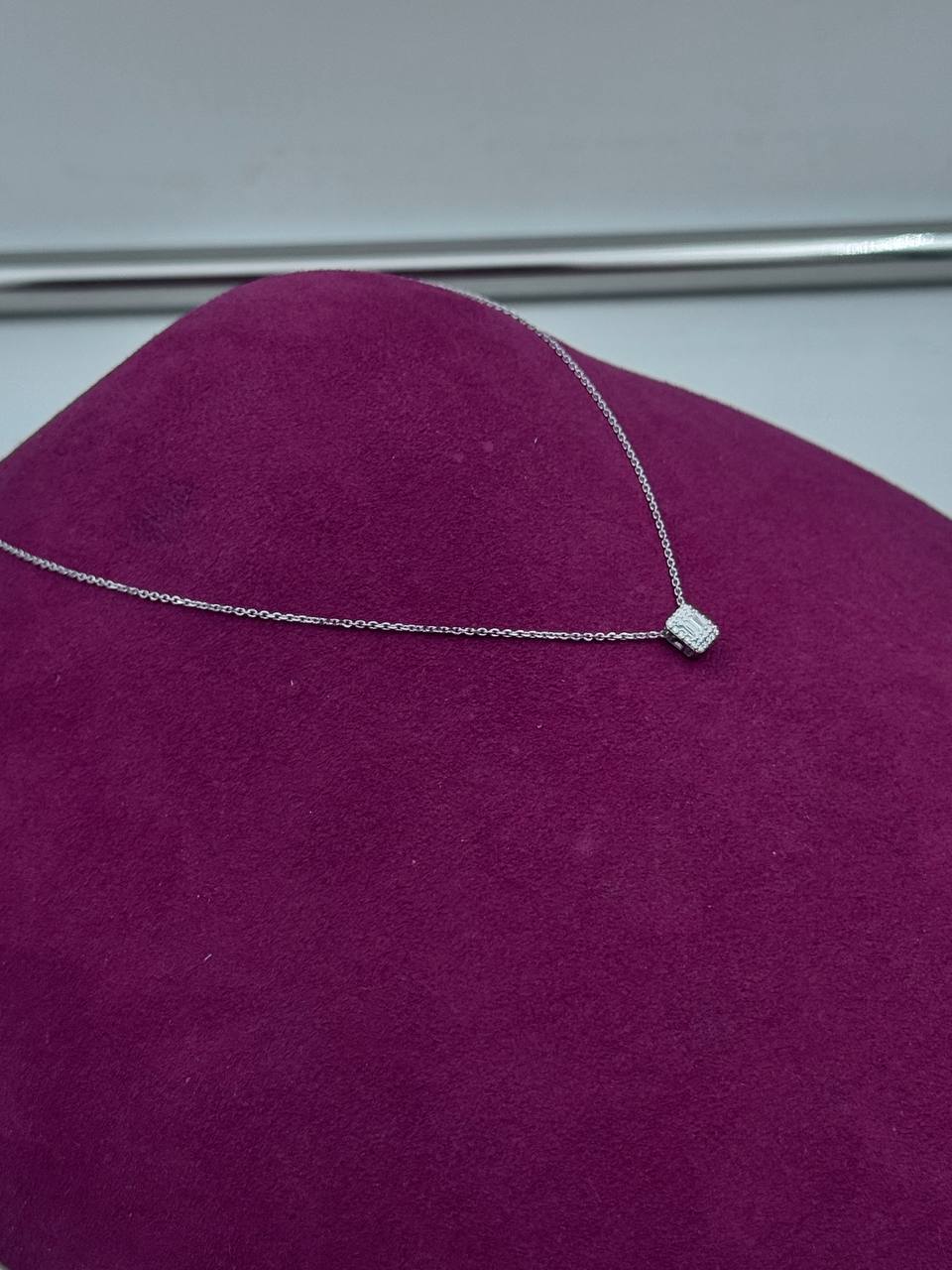 Girocollo Giorgio Visconti in oro bianco 18kt e diamanti baguette, 0.11ct - GBX40414