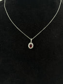 Girocollo Giorgio Visconti in oro bianco 18kt e rubino centrale, con giro di diamanti, 0.64ct di rubino - GB40452AR