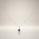 Girocollo Giorgio Visconti in oro bianco 18kt e rubino centrale, con giro di diamanti, 0.64ct di rubino - GB40452AR