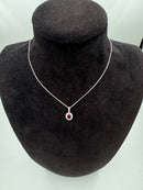 Girocollo Giorgio Visconti in oro bianco 18kt e rubino centrale, con giro di diamanti, 0.64ct di rubino - GB40452AR