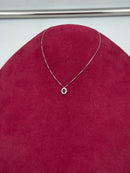 Girocollo Giorgio Visconti con rubino centrale e giro di diamanti, in oro bianco 18kt, 0.17ct di rubino - GB37760R